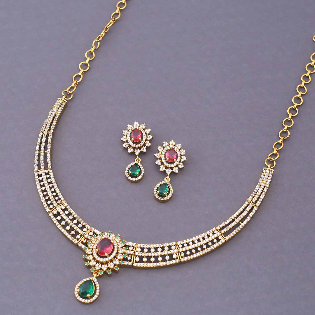 Multicolor Miranya Hasli Victorian Jewellery Set - New Arrival