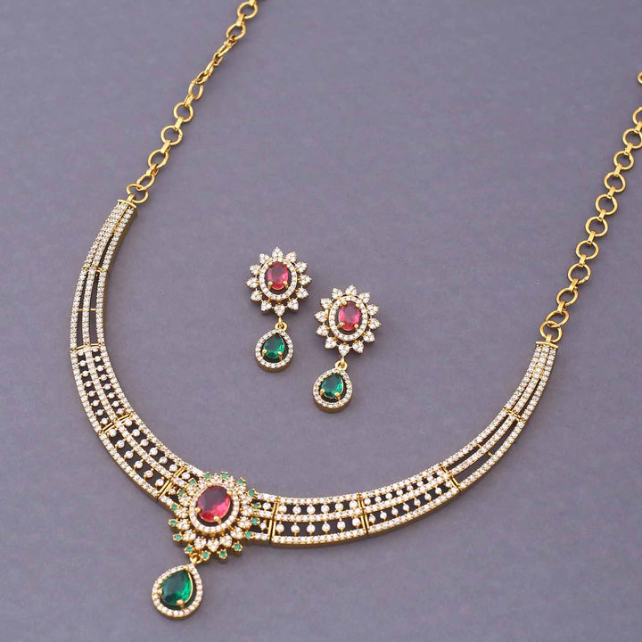 Multicolor Miranya Hasli Victorian Jewellery Set - New Arrival