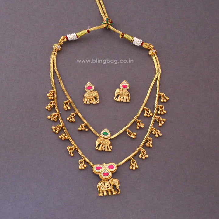 Multicolor Miraya Antique Jewellery Set - New Arrival