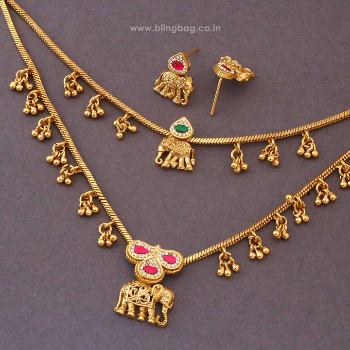 Multicolor Miraya Antique Jewellery Set - New Arrival