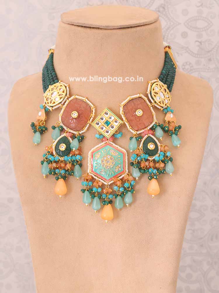 Multicolor Mrunal Kundan Jewellery Set