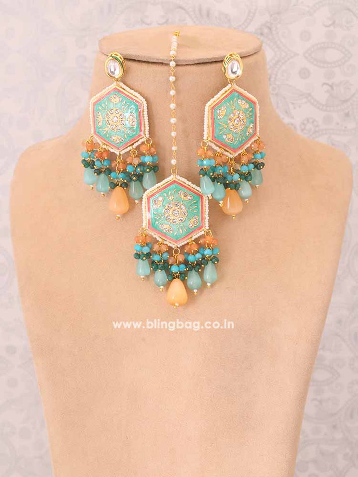 Multicolor Mrunal Kundan Jewellery Set