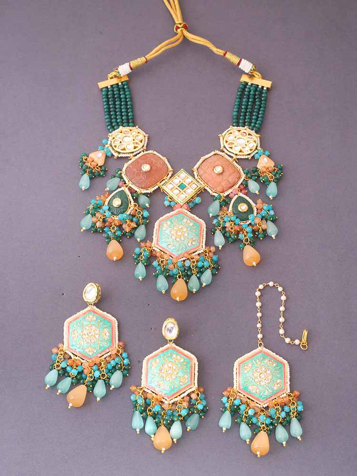 Multicolor Mrunal Kundan Jewellery Set