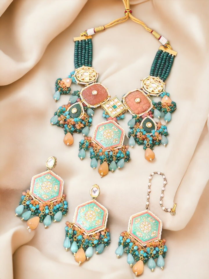 Multicolor Mrunal Kundan Jewellery Set