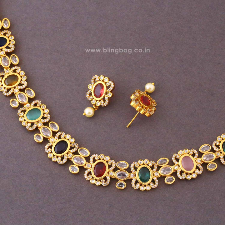 Multicolor Mrunali Antique Jewellery Set- New Arrival