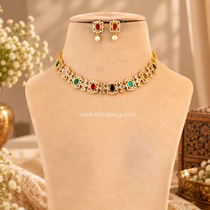 Multicolor Mrunali Antique Jewellery Set- New Arrival