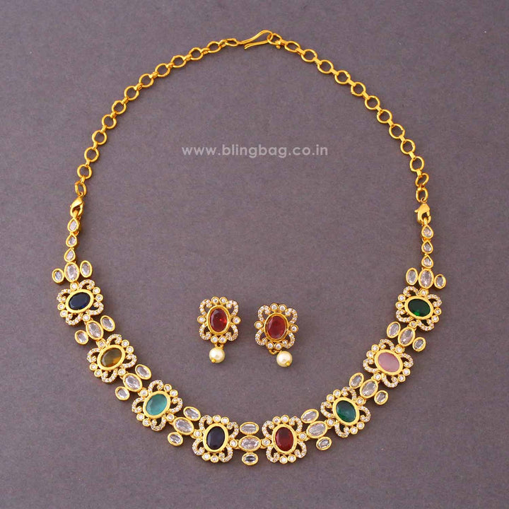 Multicolor Mrunali Antique Jewellery Set- New Arrival