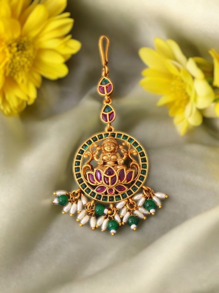 Multicolor Mukti Temple Maang Tikka