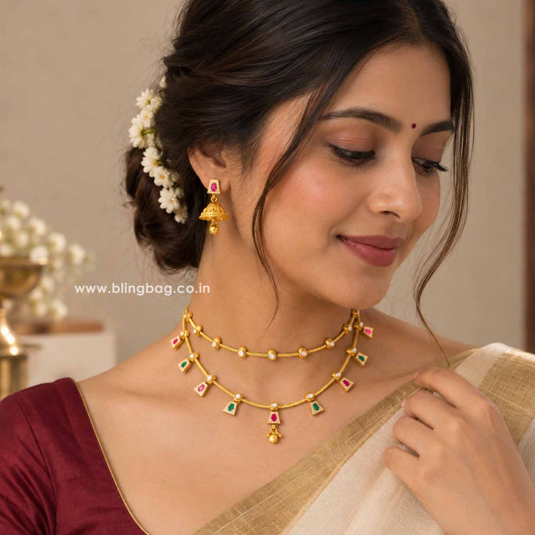 Multicolor Myraini Antique Jewellery Set- New Arrival