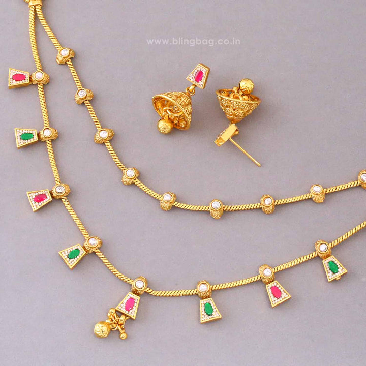 Multicolor Myraini Antique Jewellery Set- New Arrival