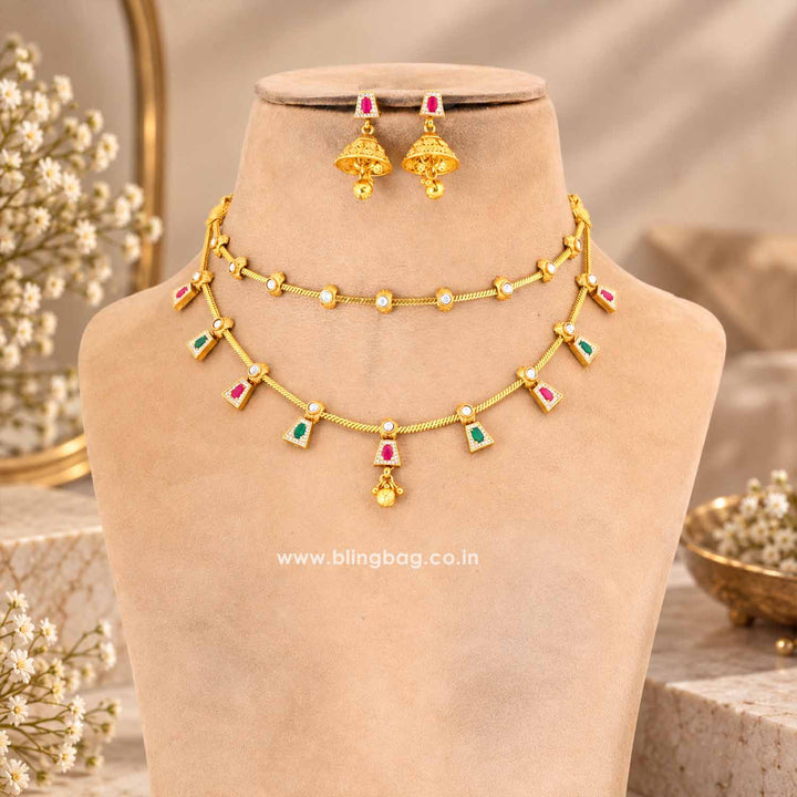 Multicolor Myraini Antique Jewellery Set- New Arrival