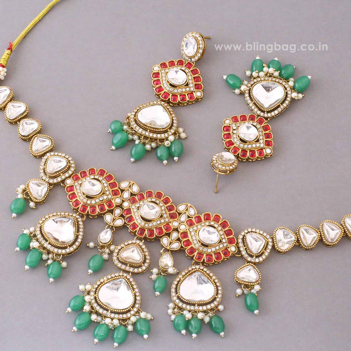 Multicolor Myraya Kundan Jewellery Set