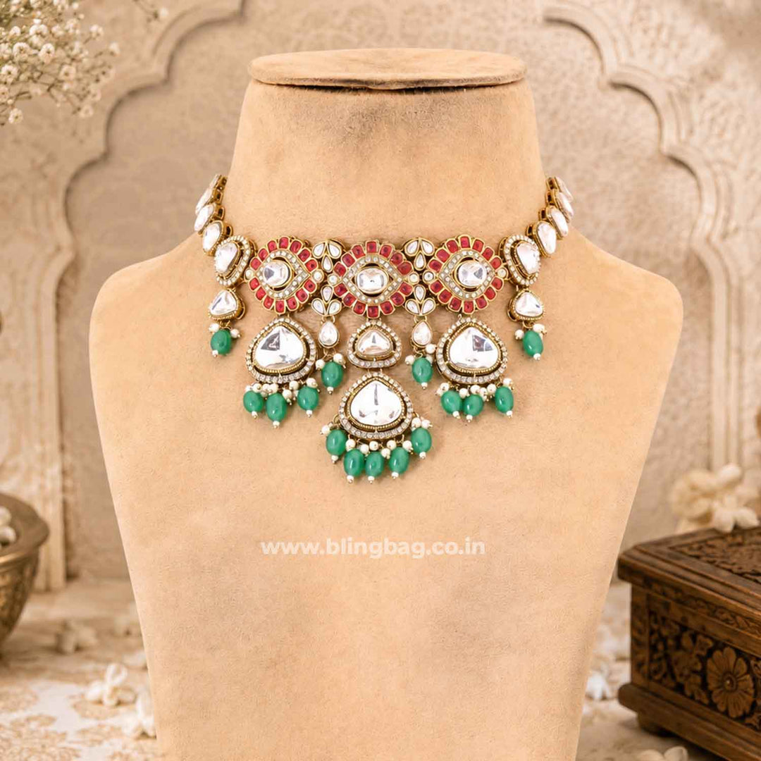 Multicolor Myraya Kundan Jewellery Set