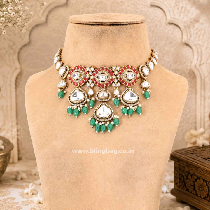Multicolor Myraya Kundan Jewellery Set