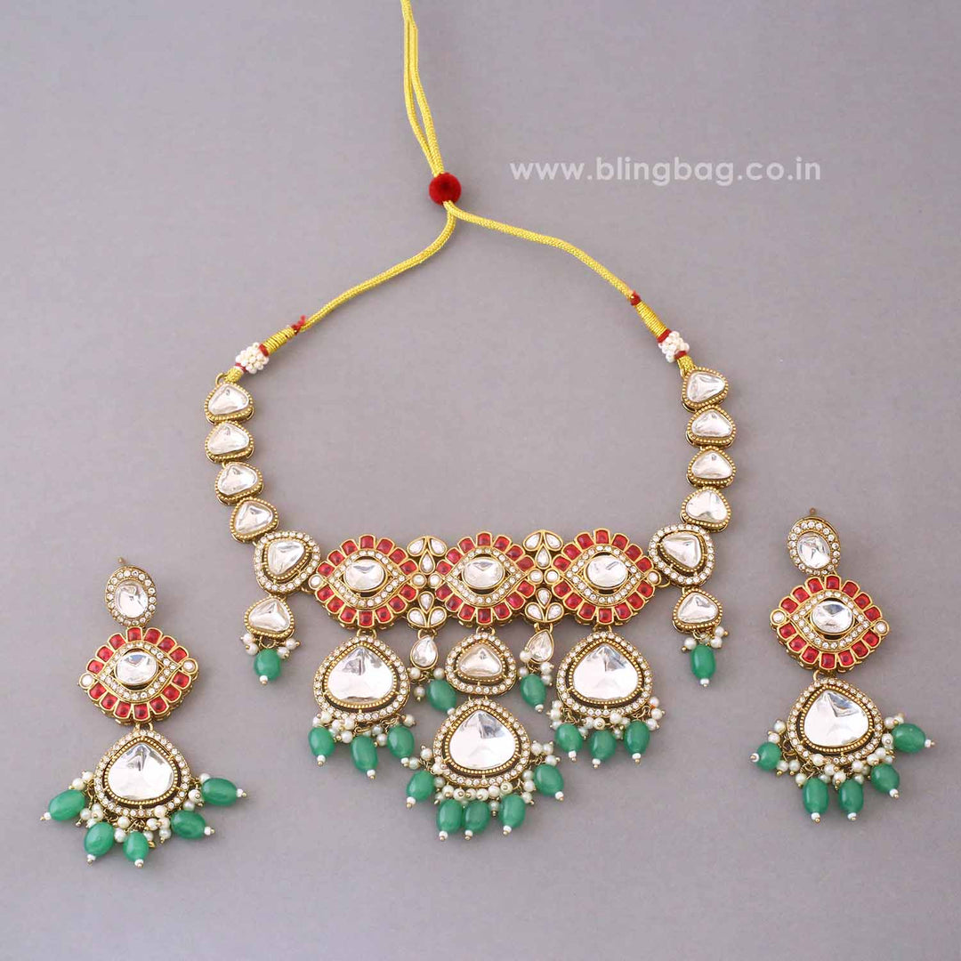 Multicolor Myraya Kundan Jewellery Set