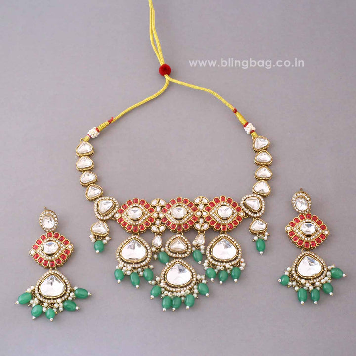 Multicolor Myraya Kundan Jewellery Set