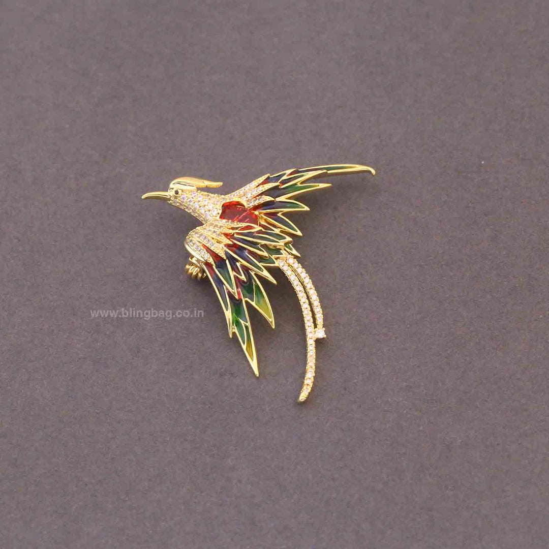 Multicolor Mystic Phoenix Brooch