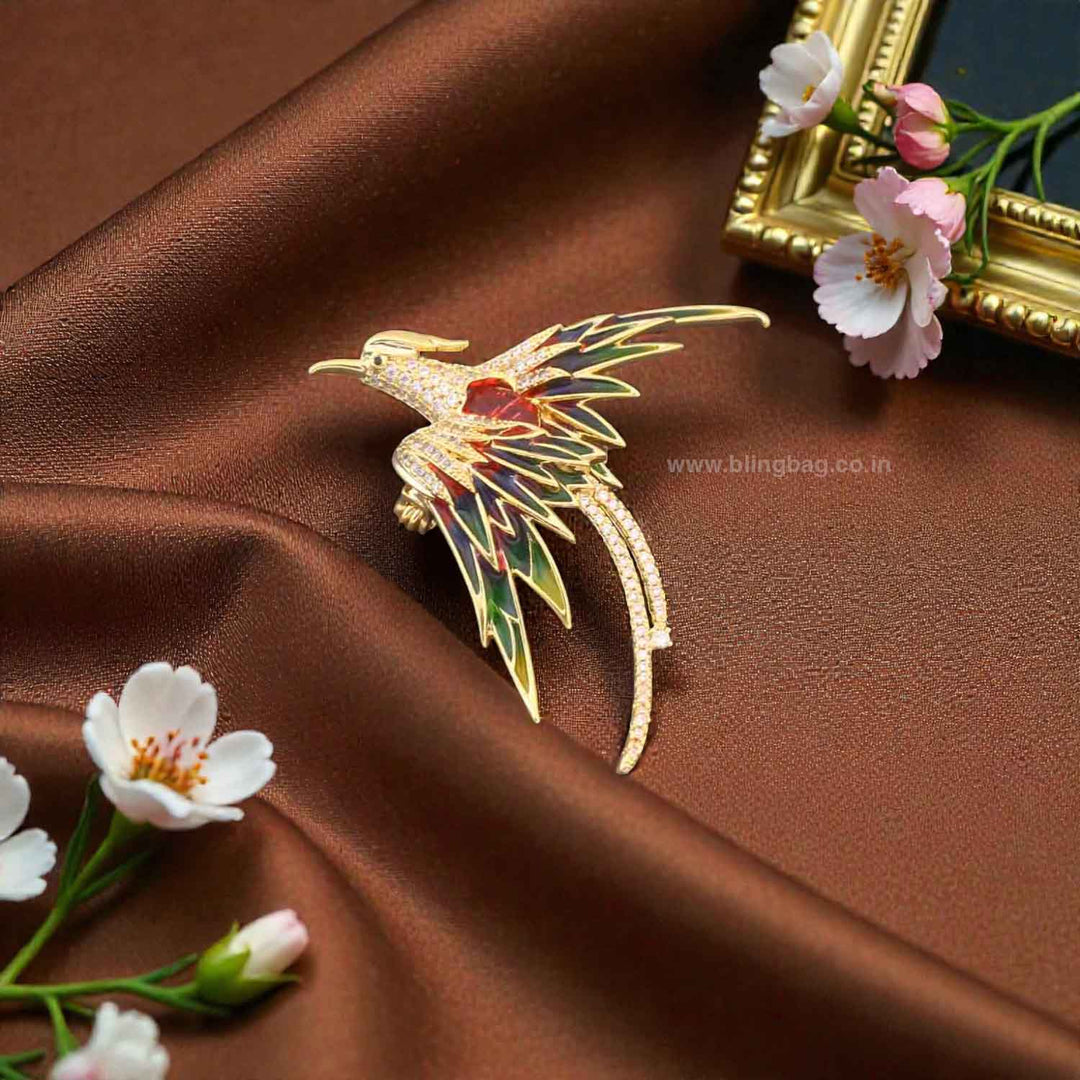 Multicolor Mystic Phoenix Brooch