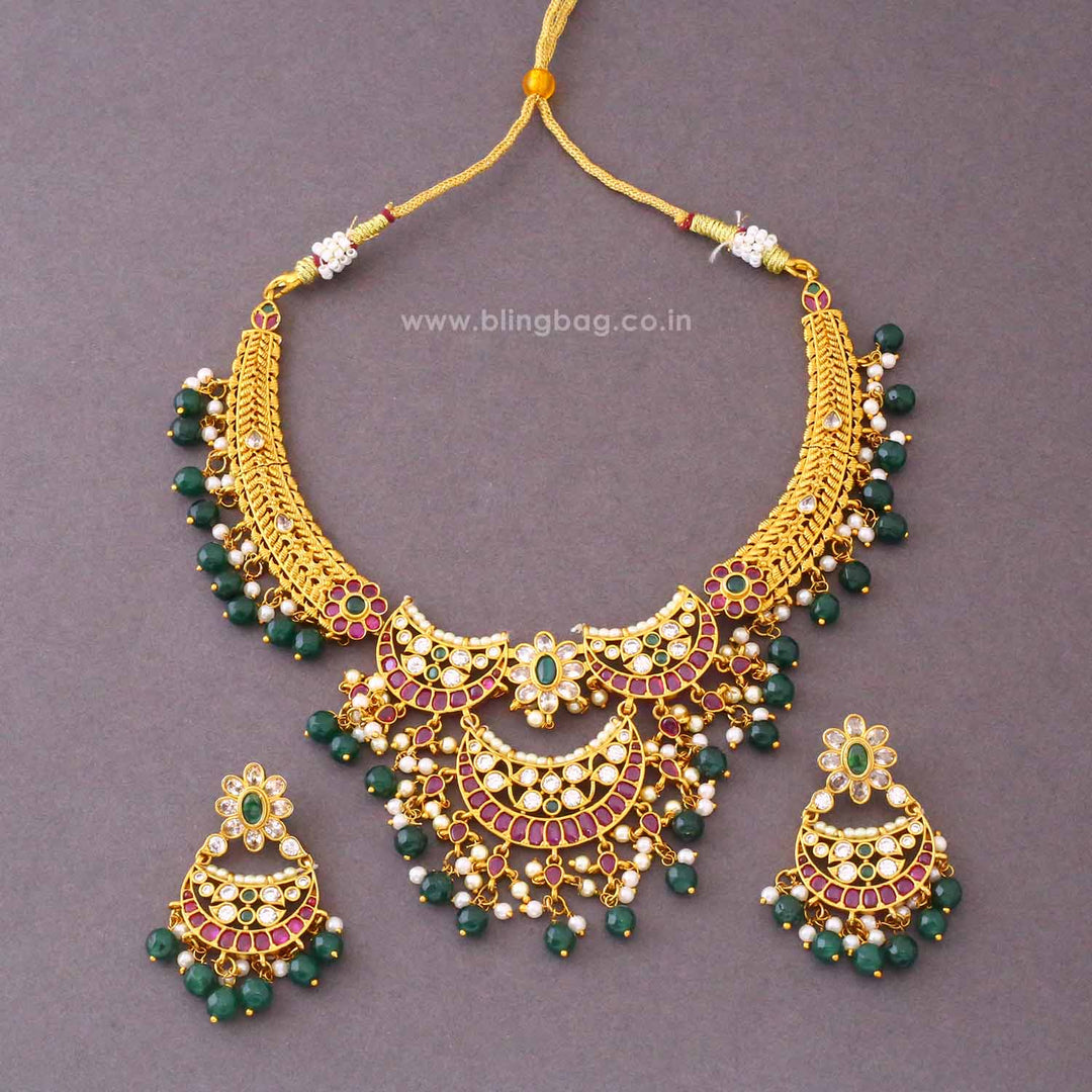 Multicolor Namira Antique Jewellery Set- New Arrival