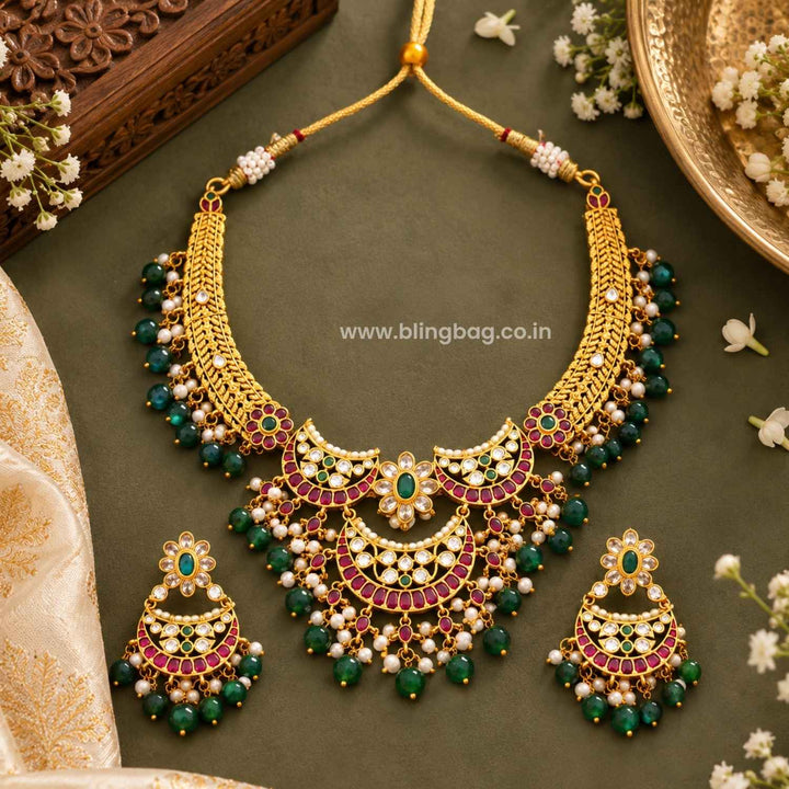 Multicolor Namira Antique Jewellery Set- New Arrival
