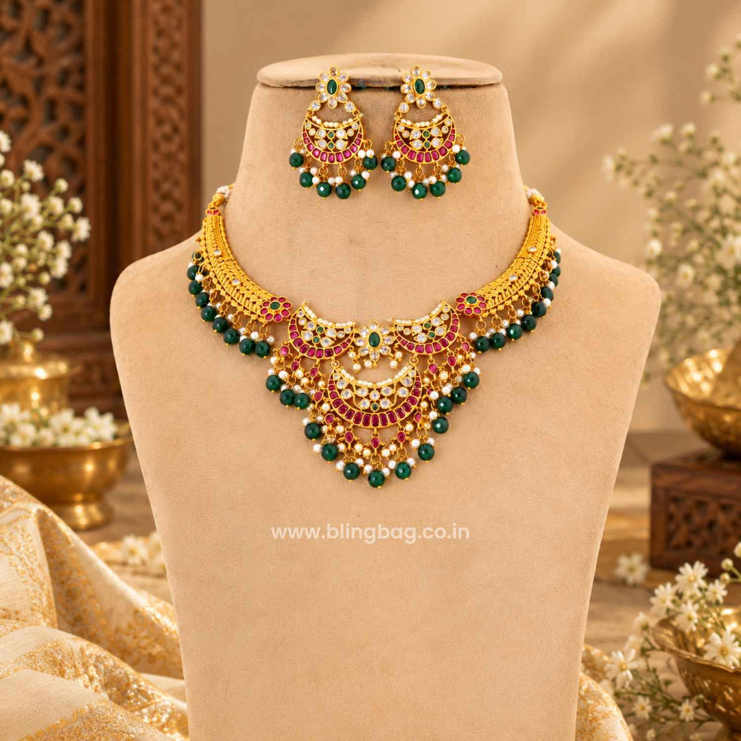 Multicolor Namira Antique Jewellery Set- New Arrival