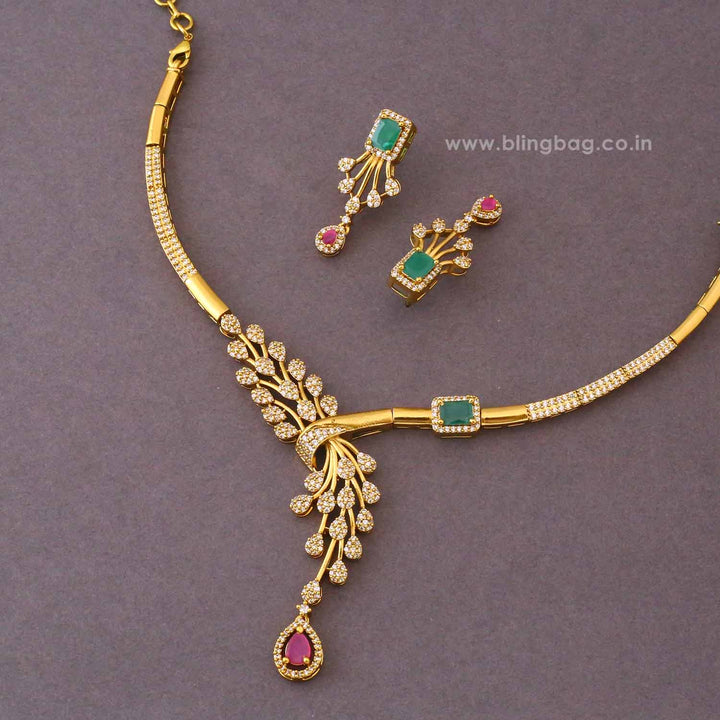 Multicolor Nandira Antique Jewellery Set- New Arrival