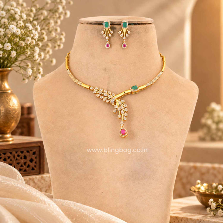 Multicolor Nandira Antique Jewellery Set- New Arrival