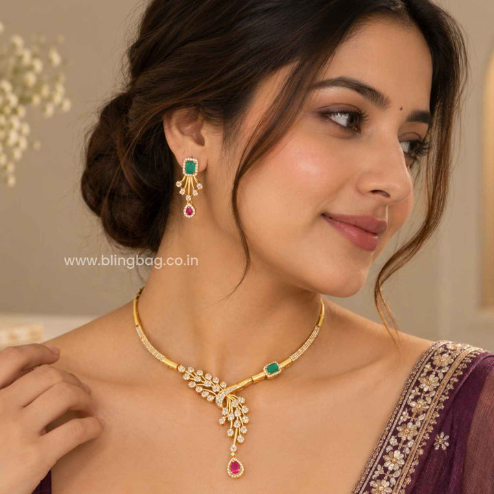 Multicolor Nandira Antique Jewellery Set- New Arrival