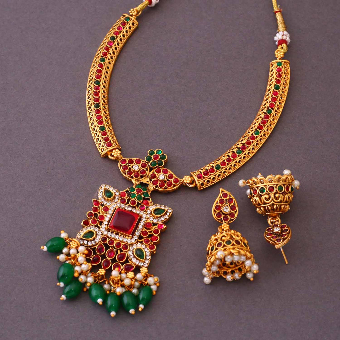 Multicolor Nandita Antique Jewellery Set - New Arrival
