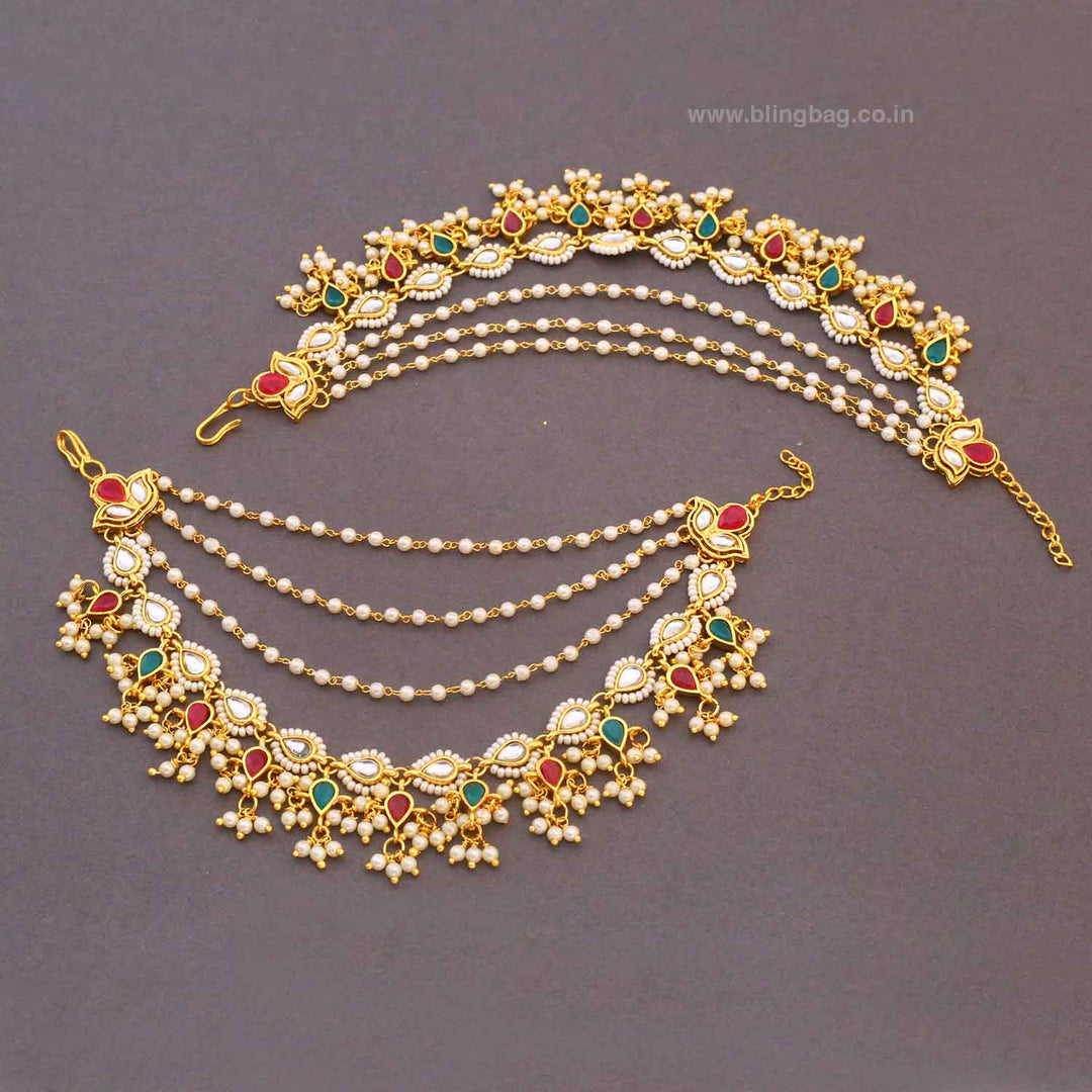 Multicolor Narmadai Antique Ear Chain