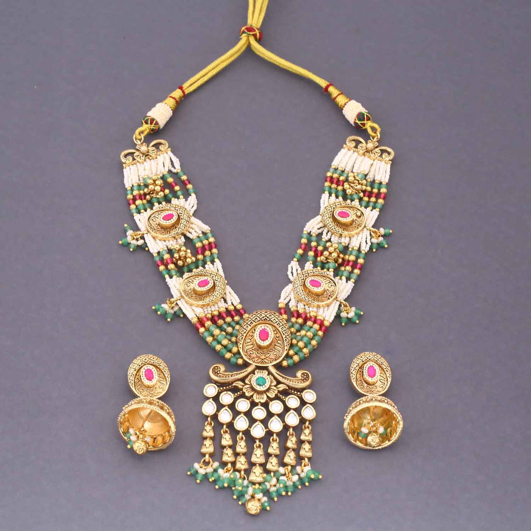 Multicolor Navira Antique Rajwadi Set