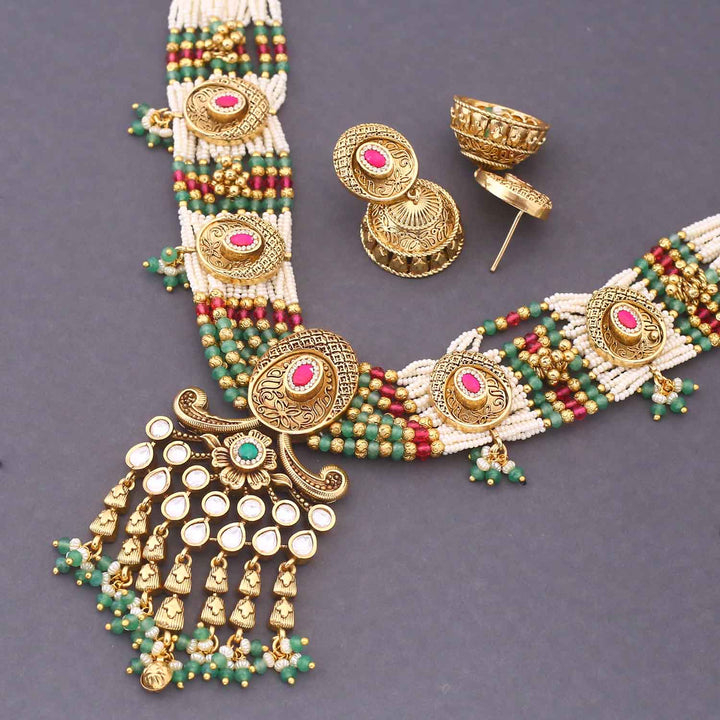 Multicolor Navira Antique Rajwadi Set