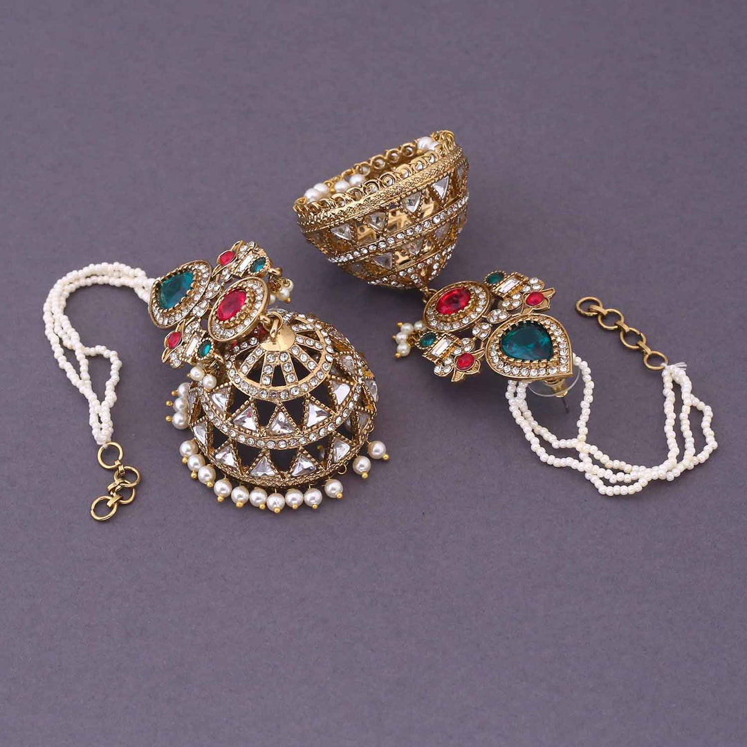 Multicolor NeharI Sahara Jhumkis