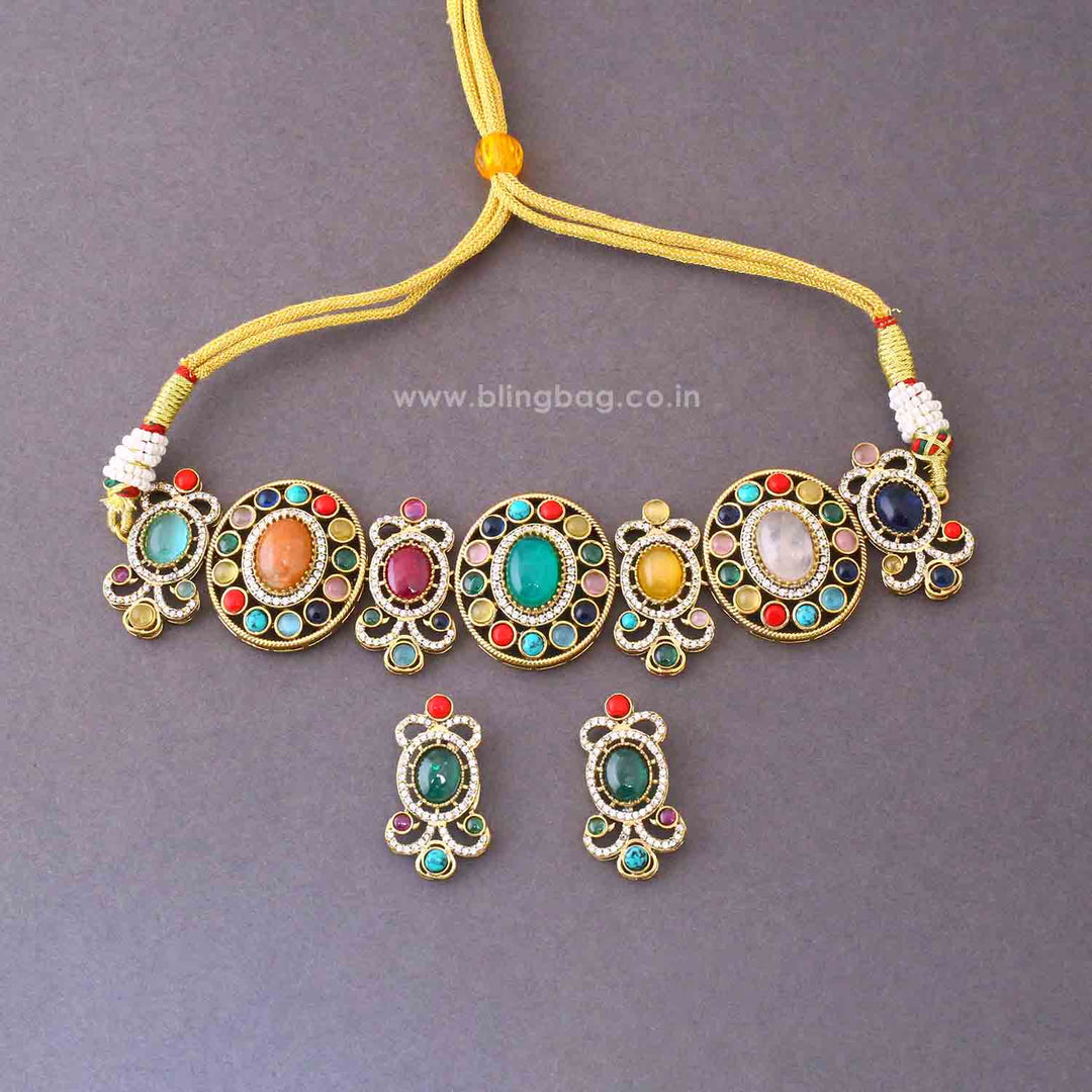 Multicolor Nicole Victorian Jewellery Set - New Arrival