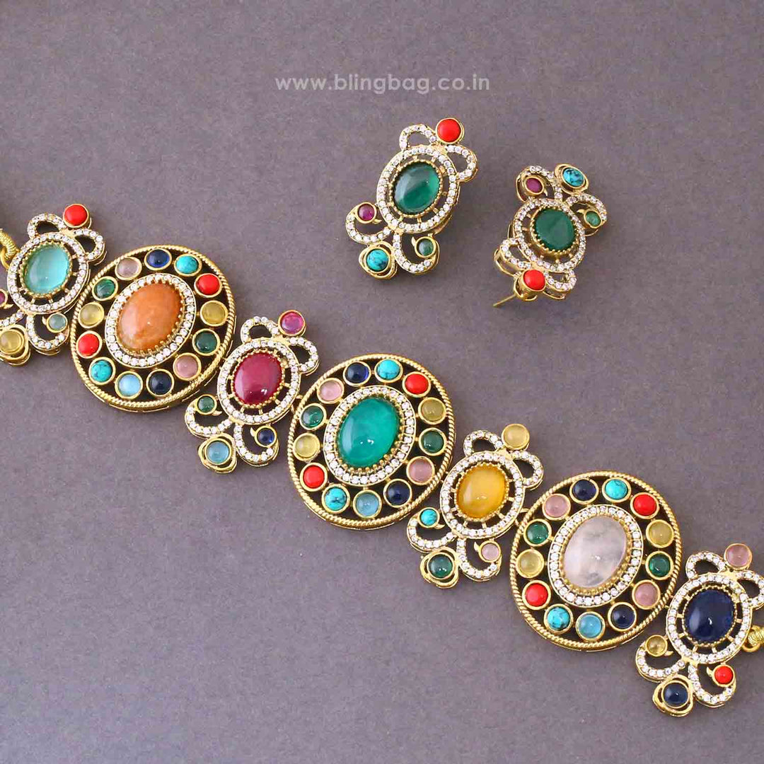 Multicolor Nicole Victorian Jewellery Set - New Arrival