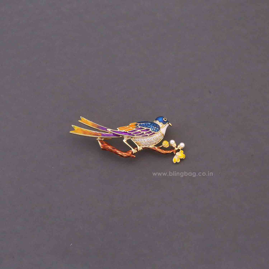 Multicolor Nightingale Brooch