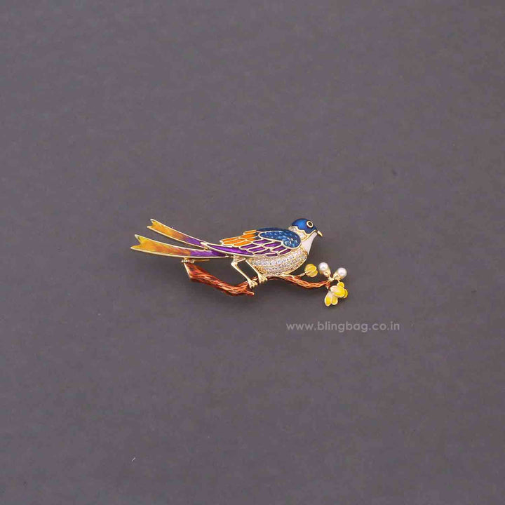 Multicolor Nightingale Brooch