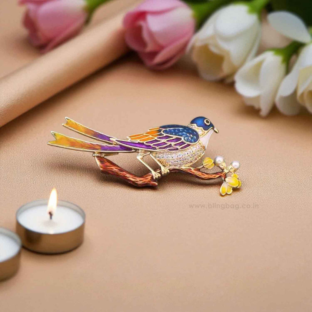 Multicolor Nightingale Brooch