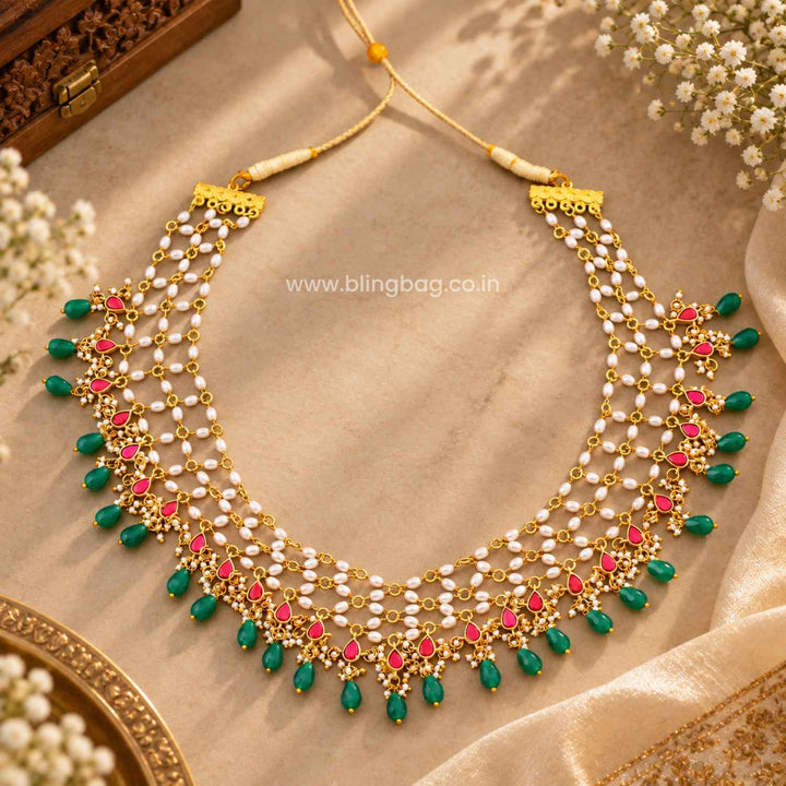 Multicolor Niharika Antique Necklace - New Arrival