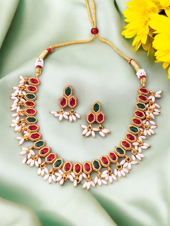 Multicolor Nilakantha Antique Jewellery Set - New Arrival
