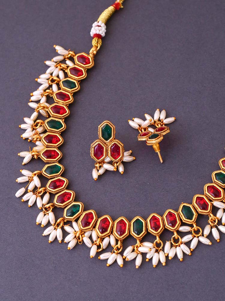 Multicolor Nilakantha Antique Jewellery Set - New Arrival