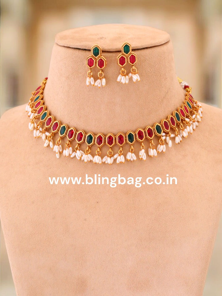 Multicolor Nilakantha Antique Jewellery Set - New Arrival