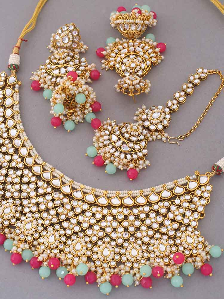 Multicolor Nirali Kundan Jewellery Set