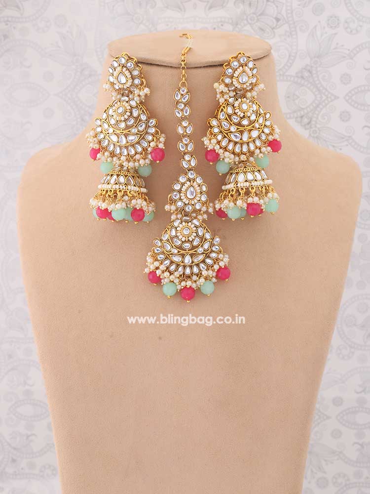 Multicolor Nirali Kundan Jewellery Set