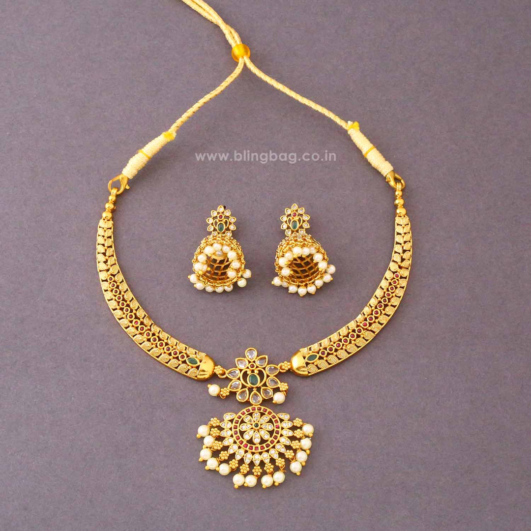 Multicolor Nirvi Antique Jewellery Set- New Arrival