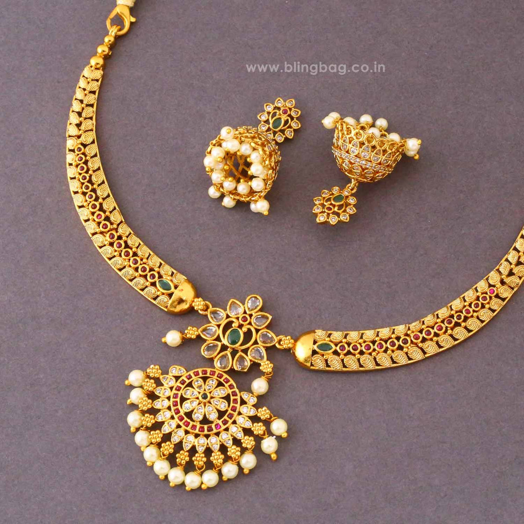 Multicolor Nirvi Antique Jewellery Set- New Arrival