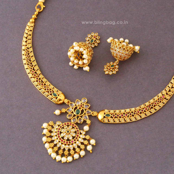 Multicolor Nirvi Antique Jewellery Set- New Arrival
