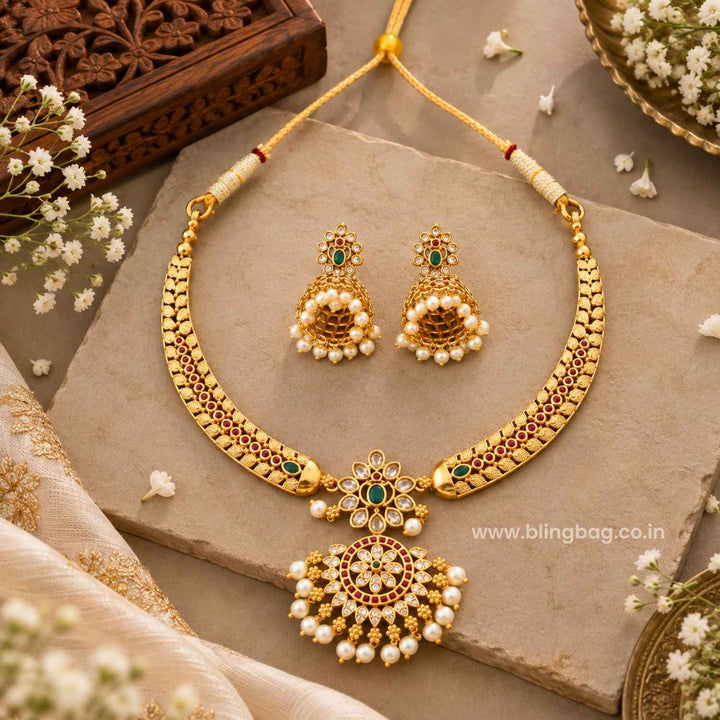 Multicolor Nirvi Antique Jewellery Set- New Arrival