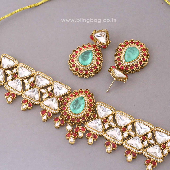 Multicolor Nishashi Kundan Jewellery Set