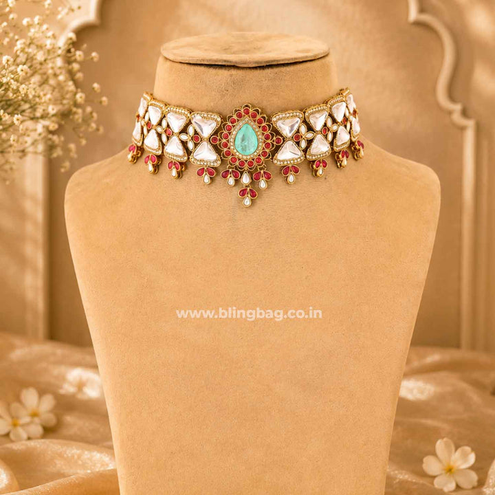 Multicolor Nishashi Kundan Jewellery Set